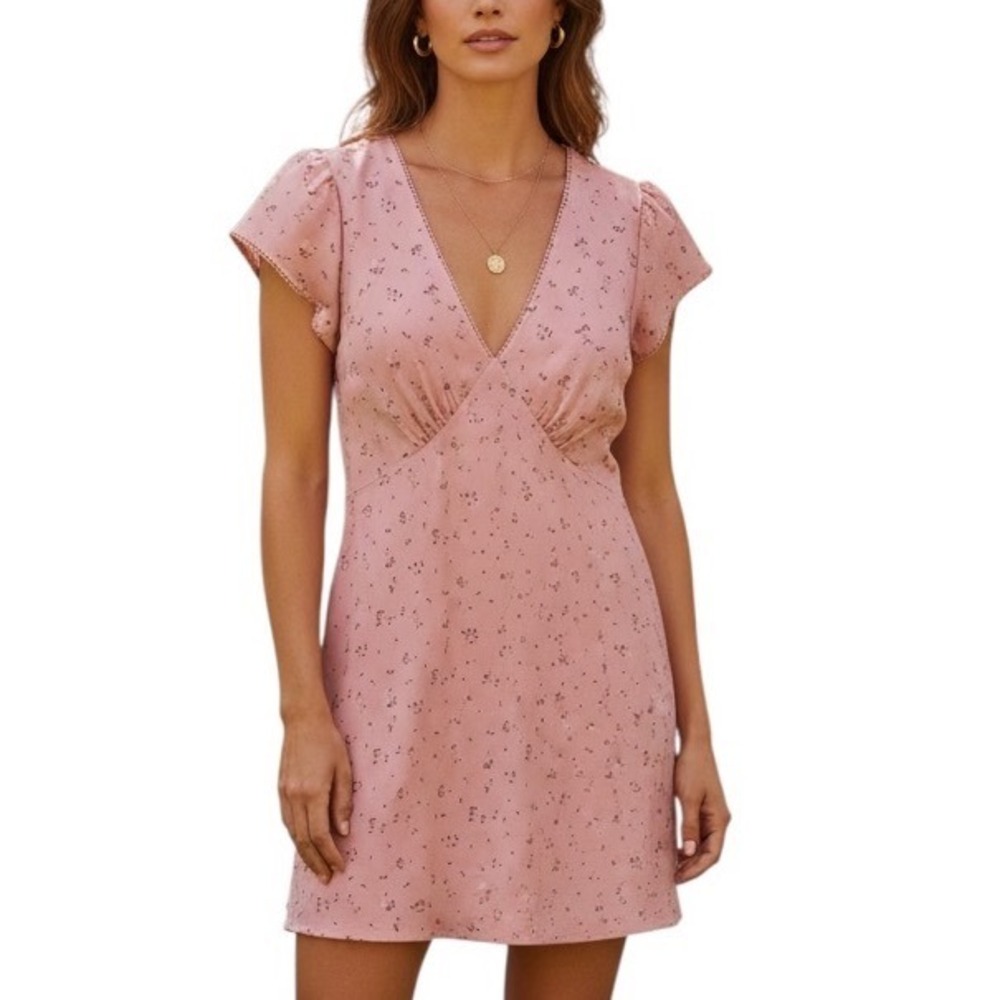 Levi's Pink Floral Mini Dress Medium Cottagecore Fairy Grunge Y2K Coquette